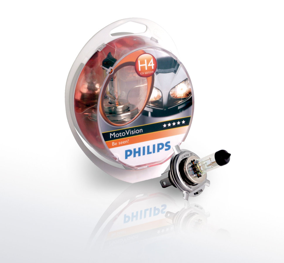 Галогенные мотолампы Philips H4 MotoVision